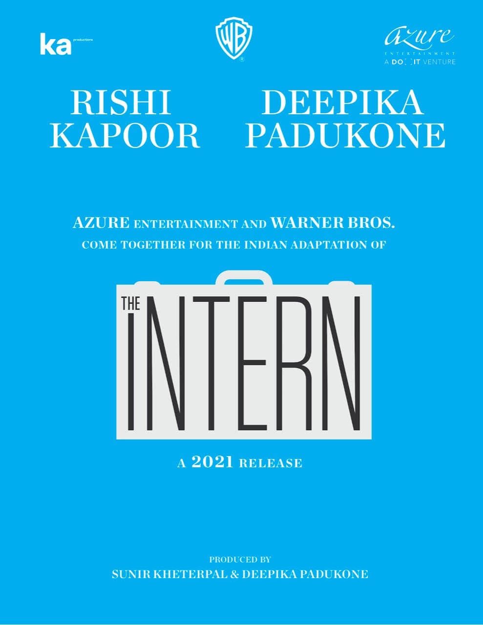 The Bollywood Remake of The Intern Cast Deepika Padukone and Rishi Kapoor in the Lead