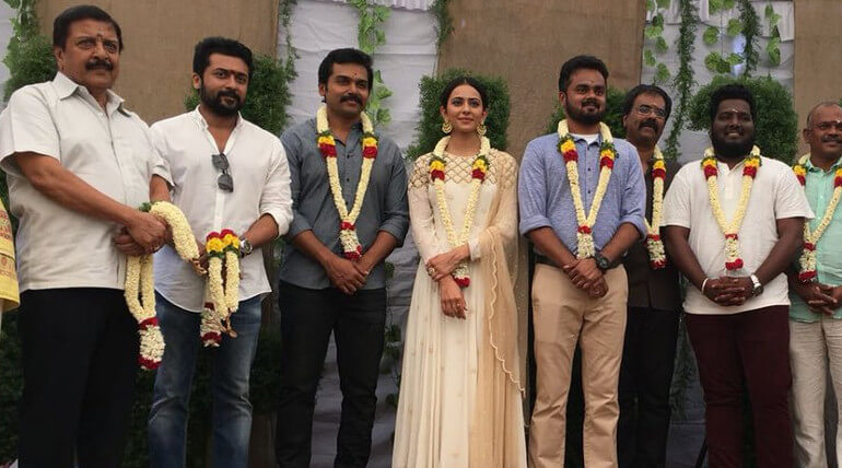 Karthi 17 Movie Pooja Still. Image Credit-Kaushik LM (@LMKMovieManiac) twitter